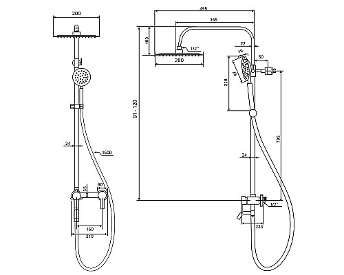 Душевая система WesnaArt Eko EKO05-314 Сатин