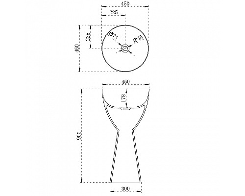 Раковина Abber Stein 45 AS2507 Белая матовая