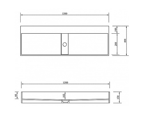 Раковина Abber Stein 120 AS2642 Белая матовая