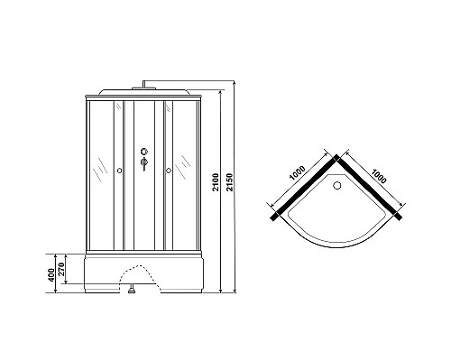 Душевая кабина Niagara Eco 100x100 E100/40/TN без гидромассажа