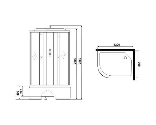 Душевая кабина Niagara Eco 120x80 R E120/80/40R/TN без гидромассажа
