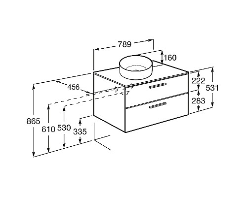Тумба под раковину Roca Victoria 80 A857470806 подвесная Белый глянец