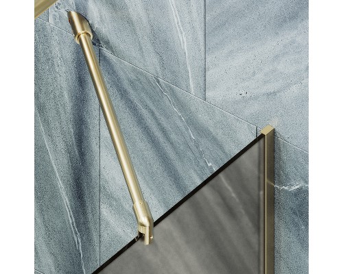 Шторка на ванну Maybah Glass MGV-75-3у 700x1400 в узком профиле Золото стекло бронзовое матовое