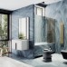 Шторка на ванну Maybah Glass 300x1400 в узком профиле Золото стекло бронзовое матовое