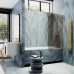 Шторка на ванну Maybah Glass 300x1400 в узком профиле Золото стекло бронзовое матовое