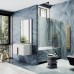 Шторка на ванну Maybah Glass 300x1400 в узком профиле Золото стекло сатиновое