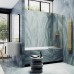 Шторка на ванну Maybah Glass 300x1400 в узком профиле Золото стекло сатиновое
