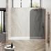 Шторка на ванну Maybah Glass 300x1400 в узком профиле Бронза стекло графитовое матовое
