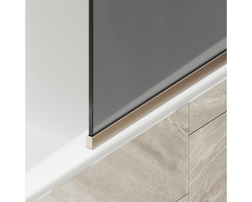 Шторка на ванну Maybah Glass 300x1400 в узком профиле Бронза стекло графитовое матовое