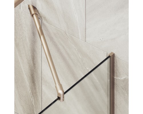 Шторка на ванну Maybah Glass MGV-91-2у 500x1400 в узком профиле Бронза стекло сатиновое