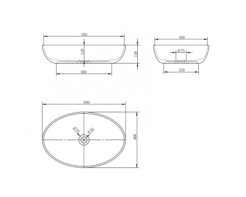 Раковина-чаша Abber Kristall 60 AT2801Emerald Зеленая