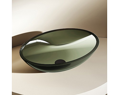 Раковина-чаша Abber Kristall 50 AT2802Vesuvian Оливковая