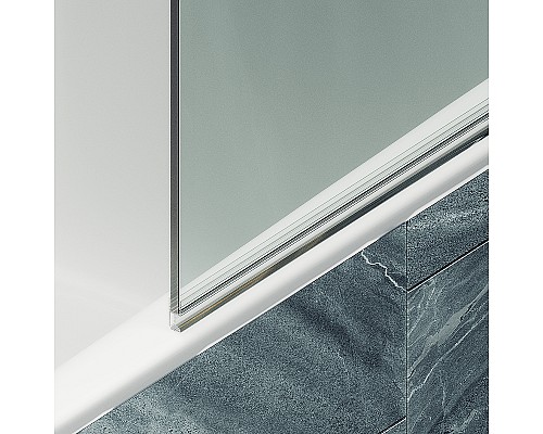 Шторка на ванну Maybah Glass MGV-596-3 400x1400 поворотная на монопетле Золото стекло прозрачное