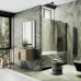 Шторка на ванну Maybah Glass 500x1400 поворотная на монопетле Черный стекло бронзовое матовое