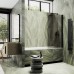 Шторка на ванну Maybah Glass 500x1400 поворотная на монопетле Черный стекло бронзовое матовое