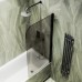 Шторка на ванну Maybah Glass 500x1400 поворотная на монопетле Черный стекло бронзовое матовое
