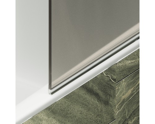 Шторка на ванну Maybah Glass 500x1400 поворотная на монопетле Черный стекло бронзовое матовое