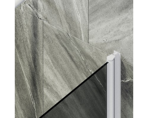 Шторка на ванну Maybah Glass MGV-623-1 800x1400 поворотная на монопетле Белый стекло графитовое