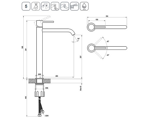 Смеситель для раковины Ravak Espirit ES 015.00CR X070194 Хром