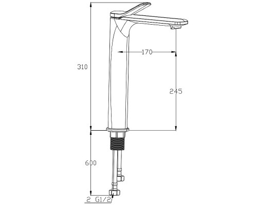 Смеситель для раковины Boch Mann Bernina B XL BM9629 Черный матовый