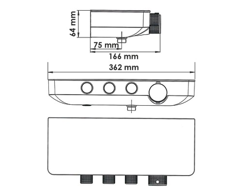 Смеситель для ванны WasserKRAFT Elbe 7499 Thermo с термостатом Хром Черный