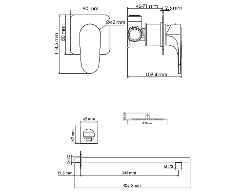 Душевая система WasserKRAFT Weida A3151.090.116 Хром