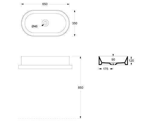 Раковина-чаша Alice Spy 65 34240109 Белая матовая