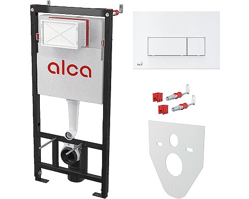 Инсталляция Alcaplast AM101/1120-4:1 RU M570-0001 для унитаза с Белой клавишей смыва