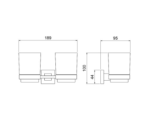 Стакан для зубных щеток Timo Selene 17034/17 двойной Золото матовое