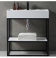 Консоль с раковиной Abber Stein 80 AS2630 Белая матовая