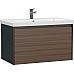 Тумба под раковину Cersanit Grande 80 64760 подвесная Черная Орех