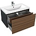 Тумба под раковину Cersanit Grande 80 64760 подвесная Черная Орех