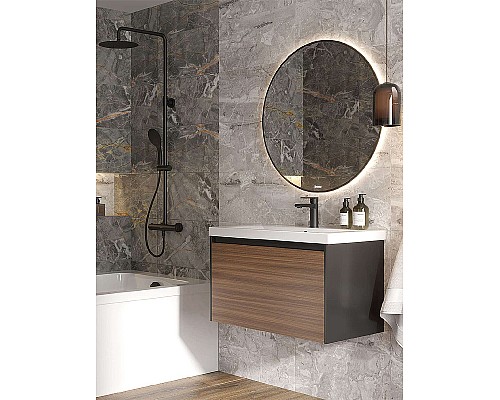 Тумба под раковину Cersanit Grande 80 64760 подвесная Черная Орех