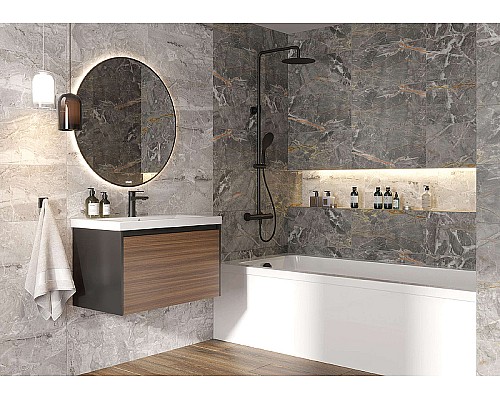 Тумба под раковину Cersanit Grande 80 64760 подвесная Черная Орех