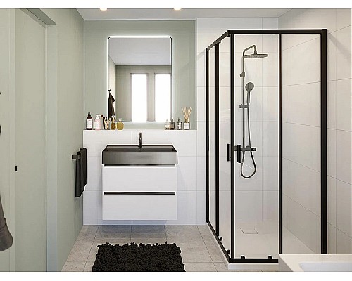 Душевой уголок Riho Hamar 2.0 80x80 G007004121 профиль Черный матовый стекло прозрачное