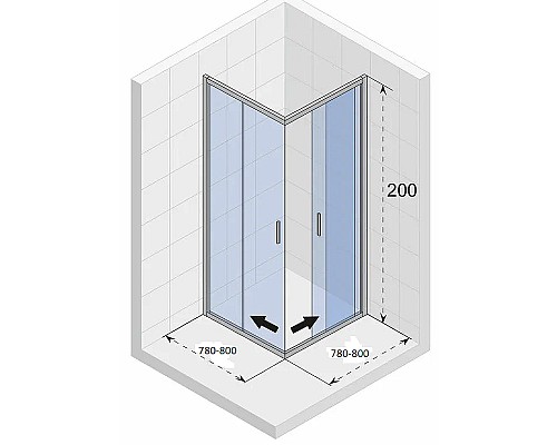 Душевой уголок Riho Hamar 2.0 80x80 G007004121 профиль Черный матовый стекло прозрачное