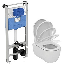 Комплект унитаза с инсталляцией Ideal Standard ProSys Blend Сurve M374901 с сиденьем Микролифт