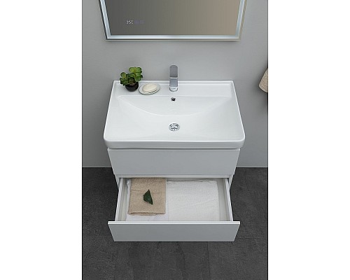 Тумба под раковину Aquanet Вега 70 308333 подвесная Белый глянец