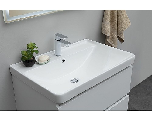 Тумба под раковину Aquanet Вега 70 308333 подвесная Белый глянец