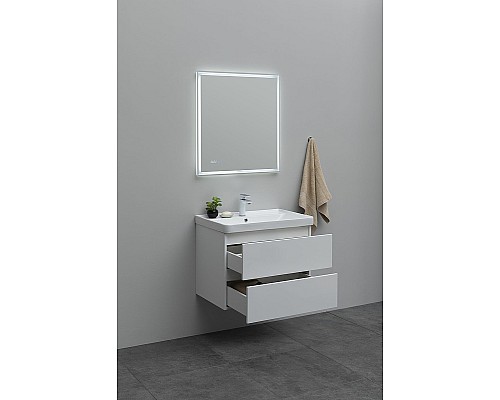 Тумба под раковину Aquanet Вега 70 308333 подвесная Белый глянец