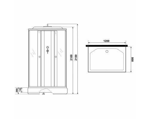 Душевая кабина Niagara Promo 120x80 P120/80/26Q/MT без гидромассажа