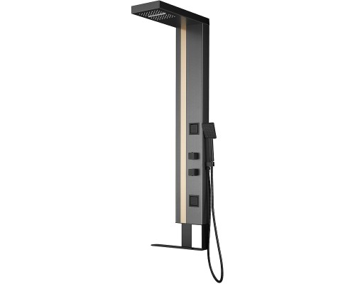 Душевая панель Black&White Gravity GR026 026000 с гидромассажем Темный графит Брашированное золото