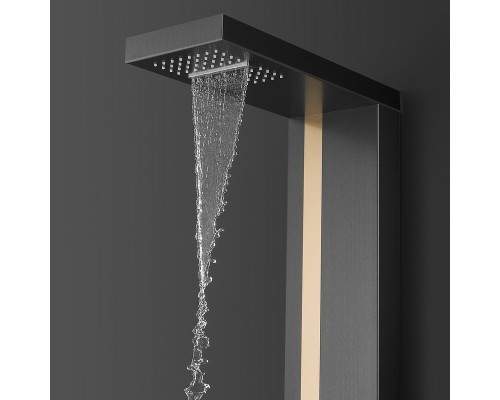 Душевая панель Black&White Gravity GR026 026000 с гидромассажем Темный графит Брашированное золото