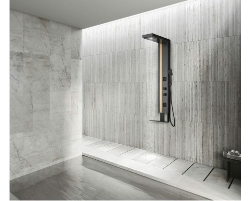 Душевая панель Black&White Gravity GR026 026000 с гидромассажем Темный графит Брашированное золото