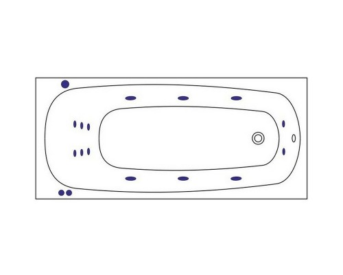 Акриловая ванна Whitecross Layla Slim 180x80 с гидромассажем