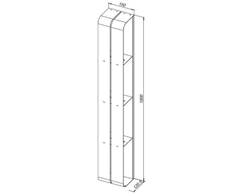 Металлическая полка Aquanet Магнум H 15х100 326457 Черная матовая