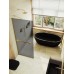 Душевая перегородка Maybah Glass MGD-723-3у 690x1950 в узком профиле Золото стекло графитовое
