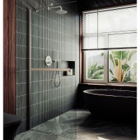 Душевая перегородка Maybah Glass MGD-720-5ш 690x1950 в широком профиле Хром матовый стекло прозрачное