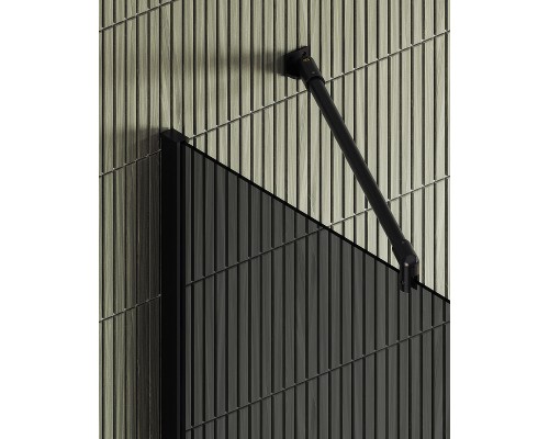 Душевая перегородка Maybah Glass 1090x1950 в широком профиле Черный стекло графитовое