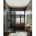 Душевая перегородка Maybah Glass 1090x1950 в узком профиле Черный стекло графитовое